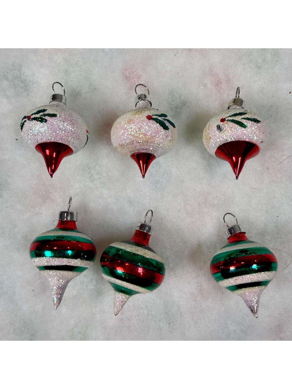 UFO/Spinning Top Small Blown Glass Ornaments - Set of 6